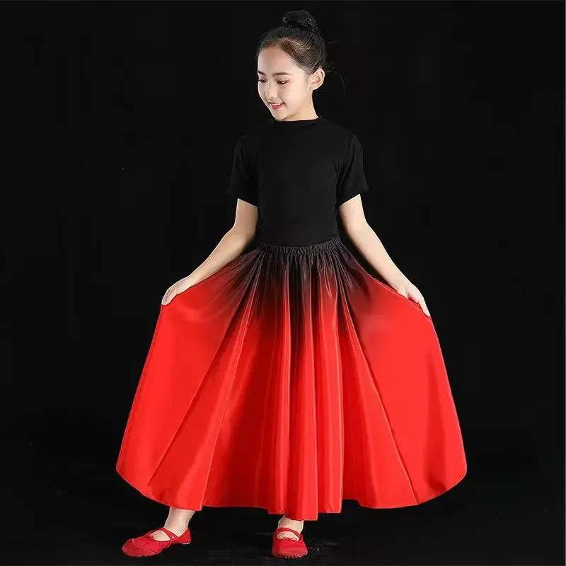 Spagna Flamenco Dance Performer gonna per bambina Performance sul palco gonne da ballo 360/540/720 gradi costumi Vestido femminile