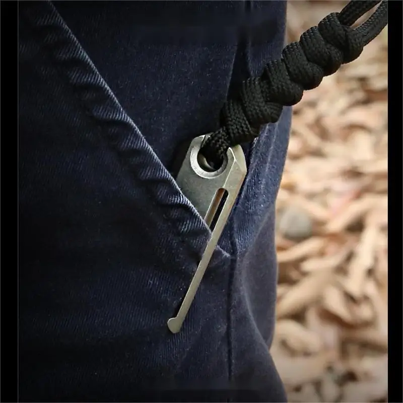 Imagem -02 - Queimar Titânio Liga Crowbar com Grampos Traseiros Abridor de Garrafas Multifunções Ferramentas Manuais Edc Camping ao ar Livre Extrator de Unhas com Paracor