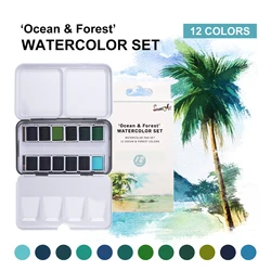 SeamiArt Watercolor Paint Solid Transparent Acuarelas Travel Hand Account Water Color Painting Illustration Art Supplies