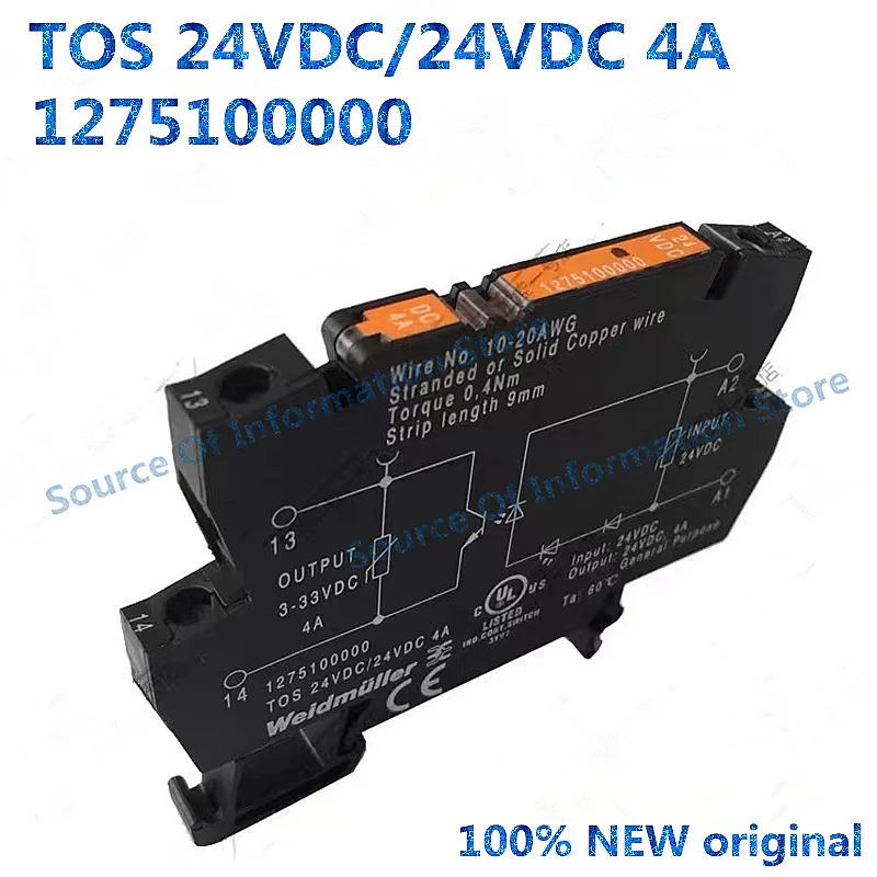 

10PCS Relay TOS 24VDC/24VDC 4A 1275100000 Solid State relay 100% New Original