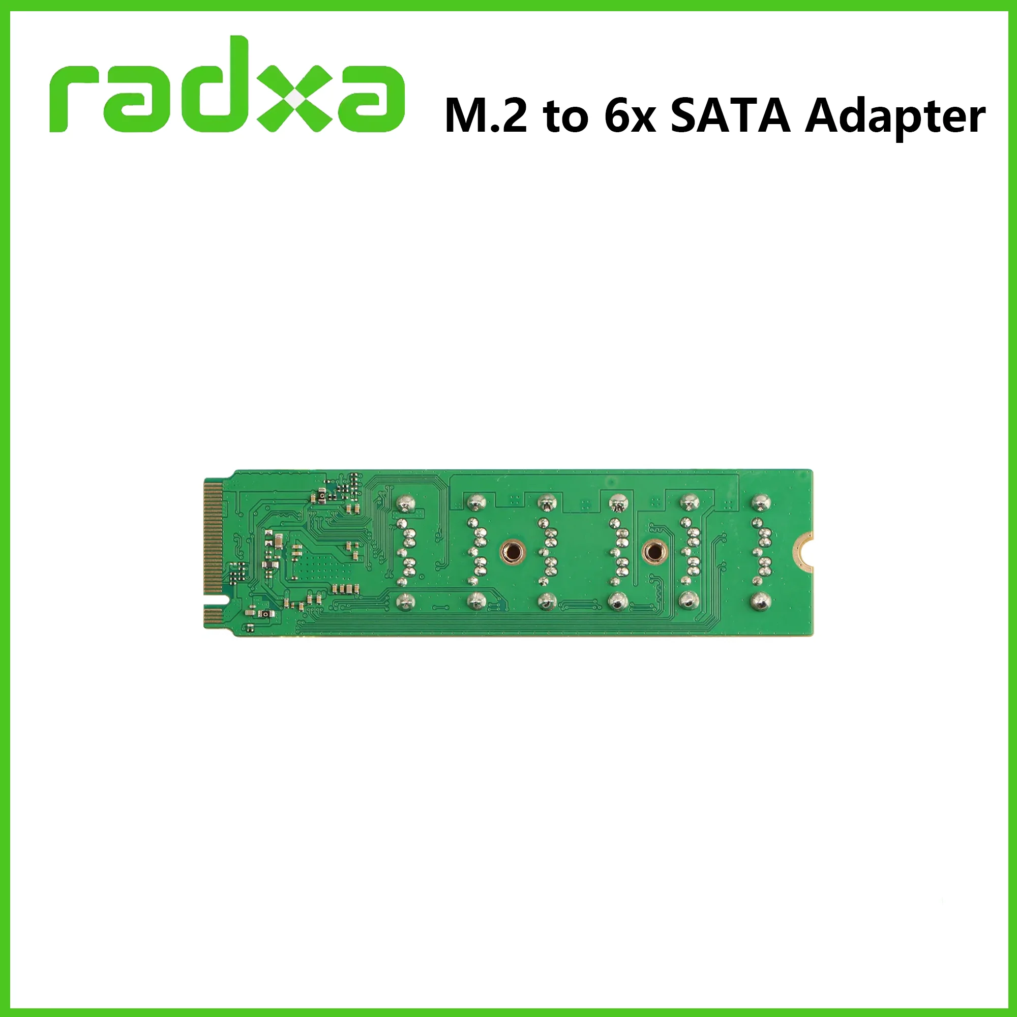 Adaptador Radxa M.2 a 6x SATA, 6 puertos SATA Gen3 (6 Gbps), interfaz de llave M.2 M