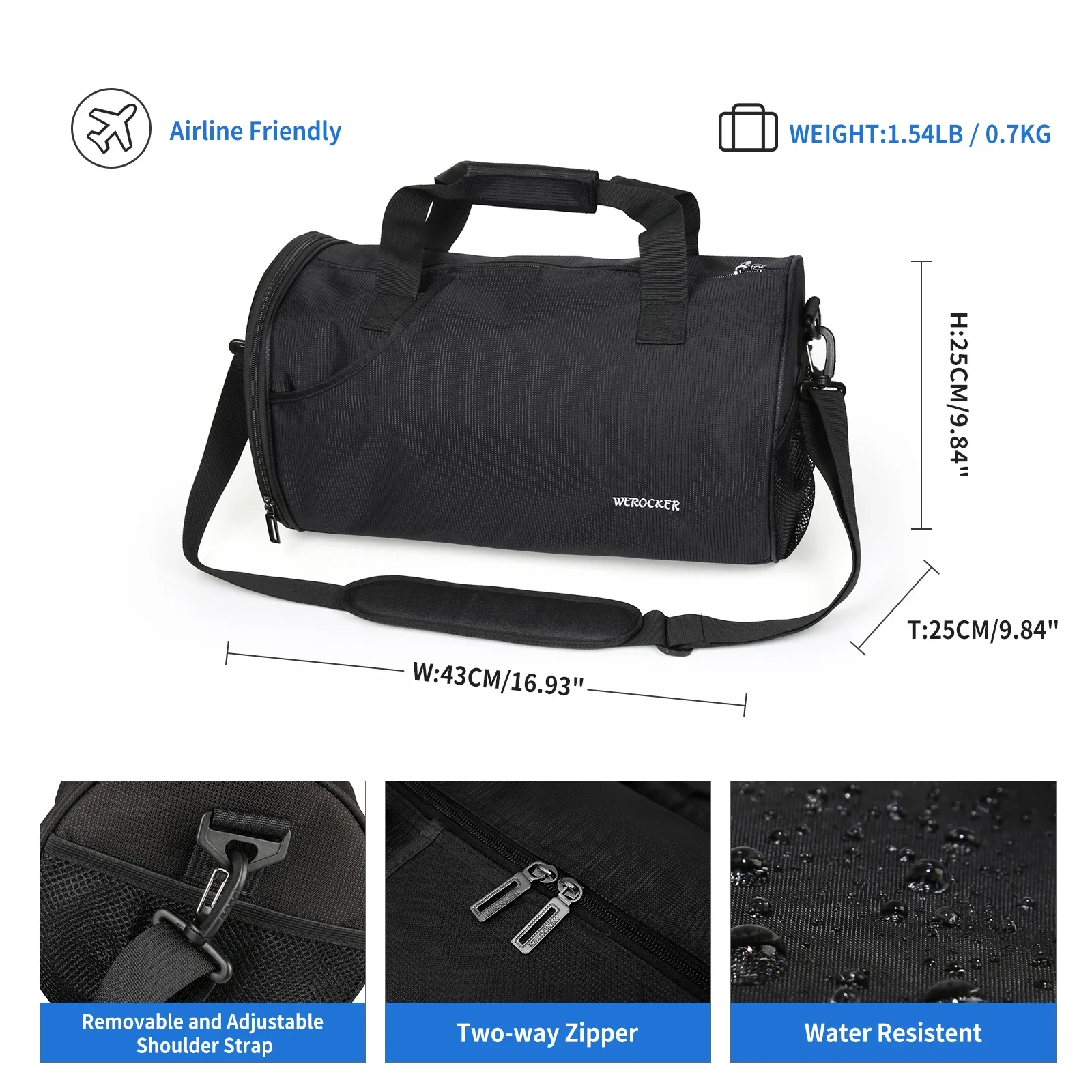 Likros Sports Gym Bag for Men Women Workout Bags Mens Gym Bag with Shoes/Basketball Compartment Lightweight Travel Duffel Bag