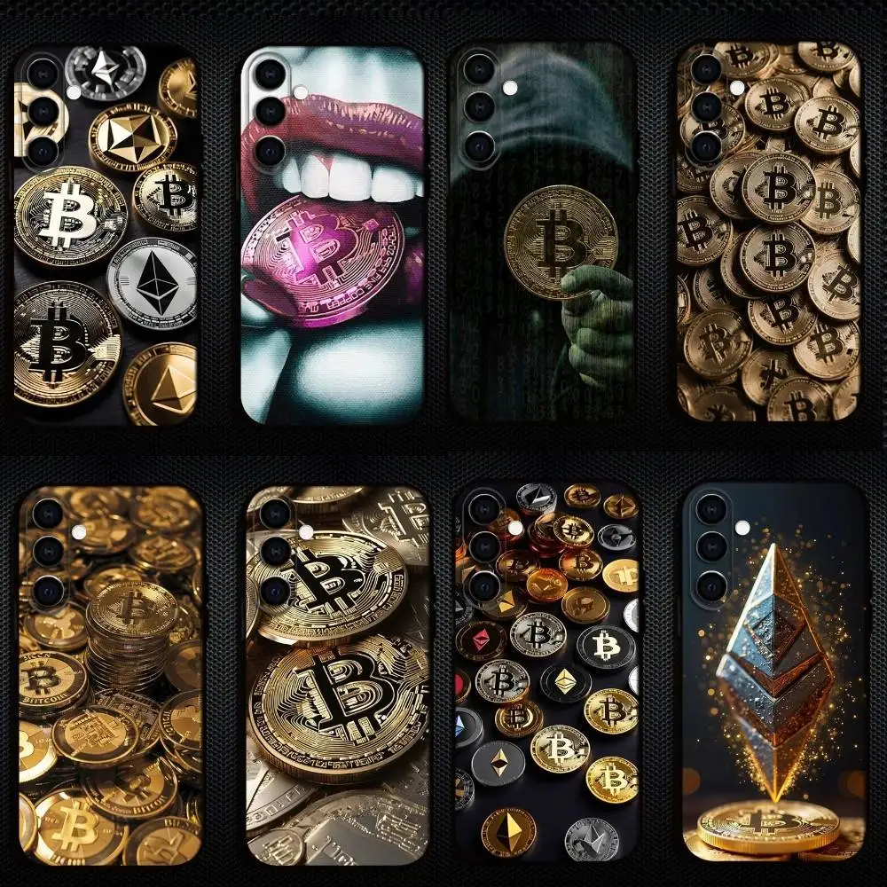 

Bitcoin Eth Digital Currency Phone Case For Samsung Galaxy A73,A72,A71,A70,A53,A52,A51,Others Soft Black Cover