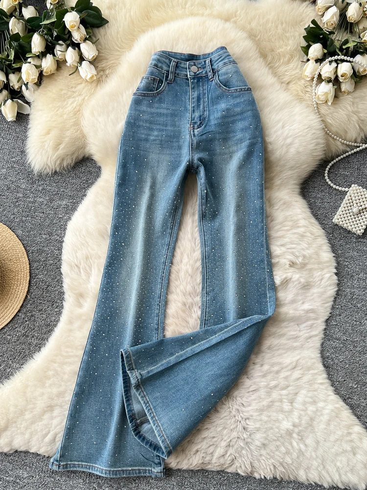 

Женские джинсовые капри с высокой талией в стиле ретро, облегающие, повседневные, весенние, свободного кроя, с эффектным дизайном, длинные брюки со звездным принтом