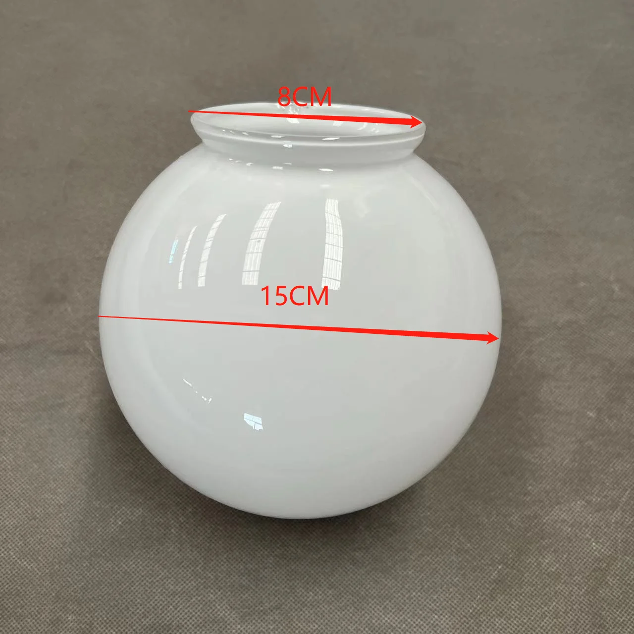 Shiny White Glass Lamp Shade Replacement D15cm Opening Globe Glossy Lampshade Spare Parts for Lamp Light Cover