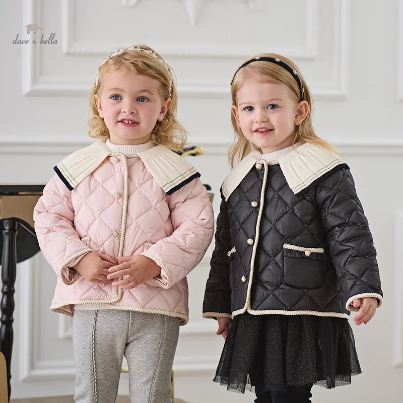 

Dave Bella, детская милая парка для девочек, новинка 2024, зимнее повседневное детское пальто на белом утином пуху, теплое пальто на открытом воздухе DB4241601