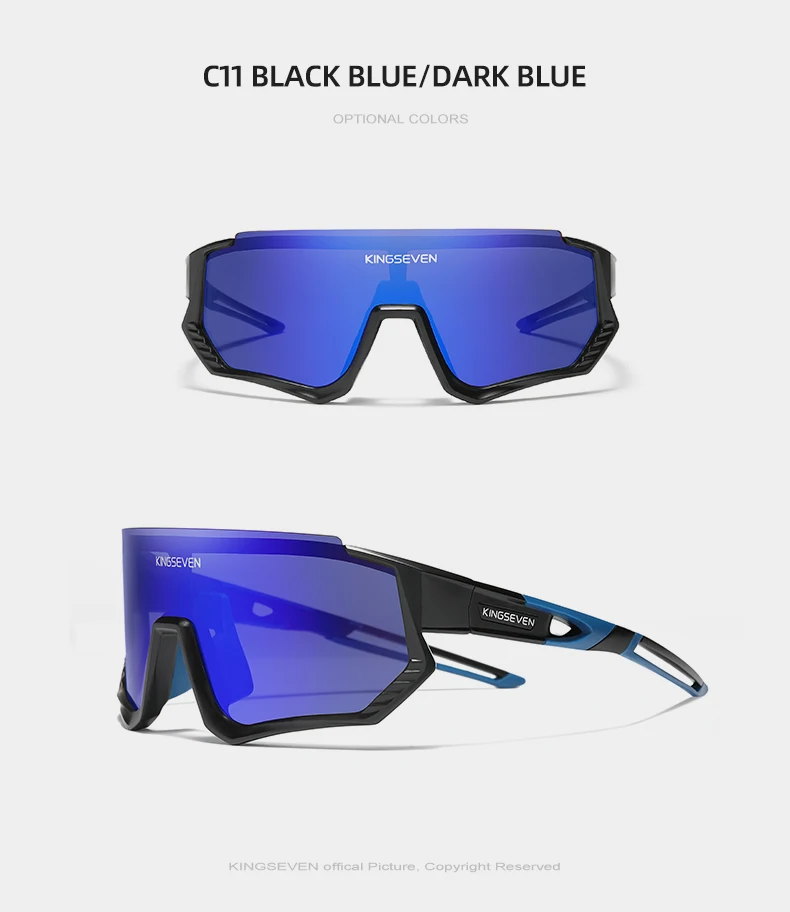KINGSEVEN Fahrrad-Sonnenbrille für Herren und Damen, MTB-Fahrradbrille, UV400, polarisiert, Angelschutz, photochrome Fahrradbrille – Detail 20