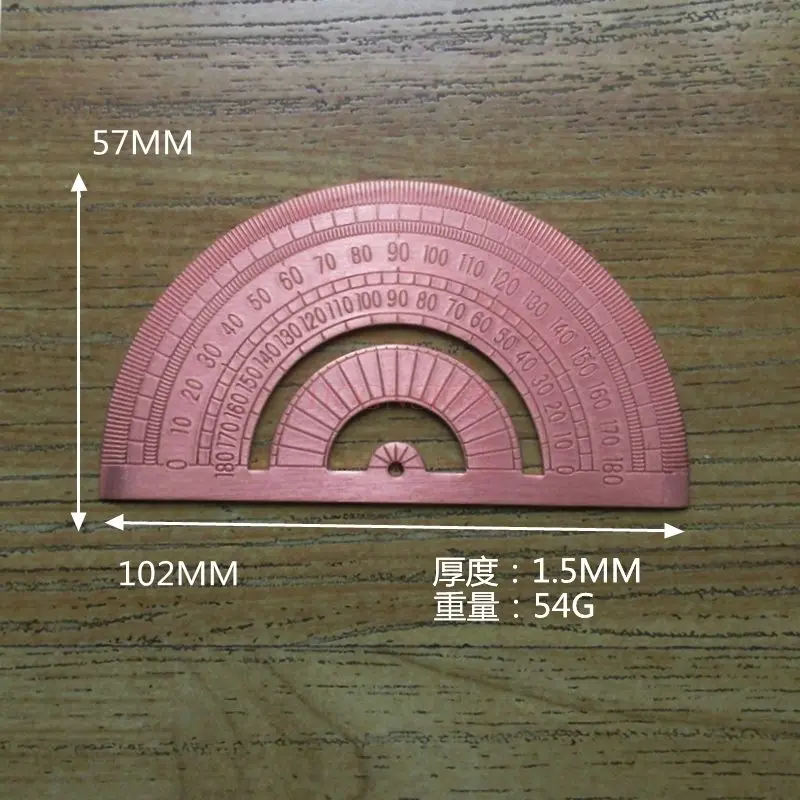 1pcs Brass triangle ruler, pure copper semicircle meter, protractor, right angle ruler, triangle plate drawing tool, copper