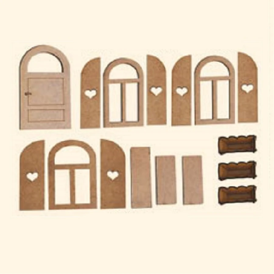 L137 Door Window Set Wood Trim, Raw Wood Mdf Trim