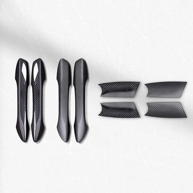 Real Carbon Fiber Car Exterior Modification Door Handle Cover Sticker For Porsche 718 911 Cayman Boxster 2016 2017 2018-2024