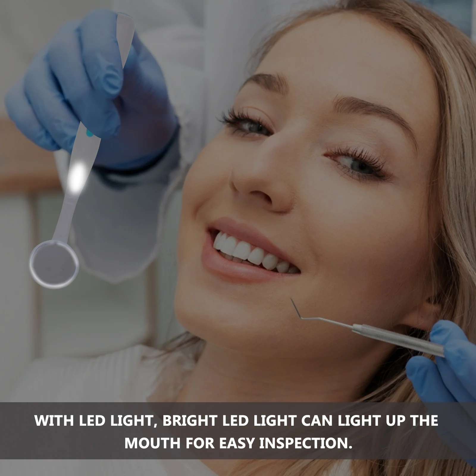 2Pcs Premium LED Dental Mirror Strong ABS Build Clear Lighted View for Oral Inspection Reliable Dentist Tools for Home Or Clinic