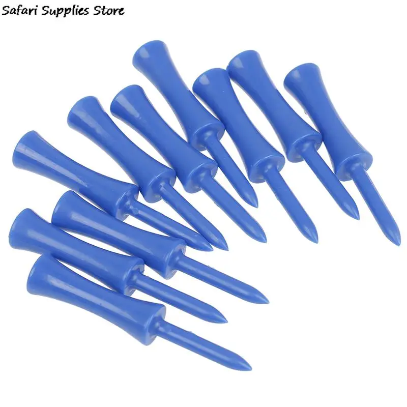 50Pcs/lot Plastic Golf Tees 68mm Durable Rubber Cushion Top Golf Tee Blue Color