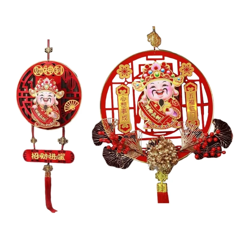 Shaking Head God Of Wealth Figurines Traditional Chinese Wealth Deities Shaking Head Hanging Pendant Desk Ornament