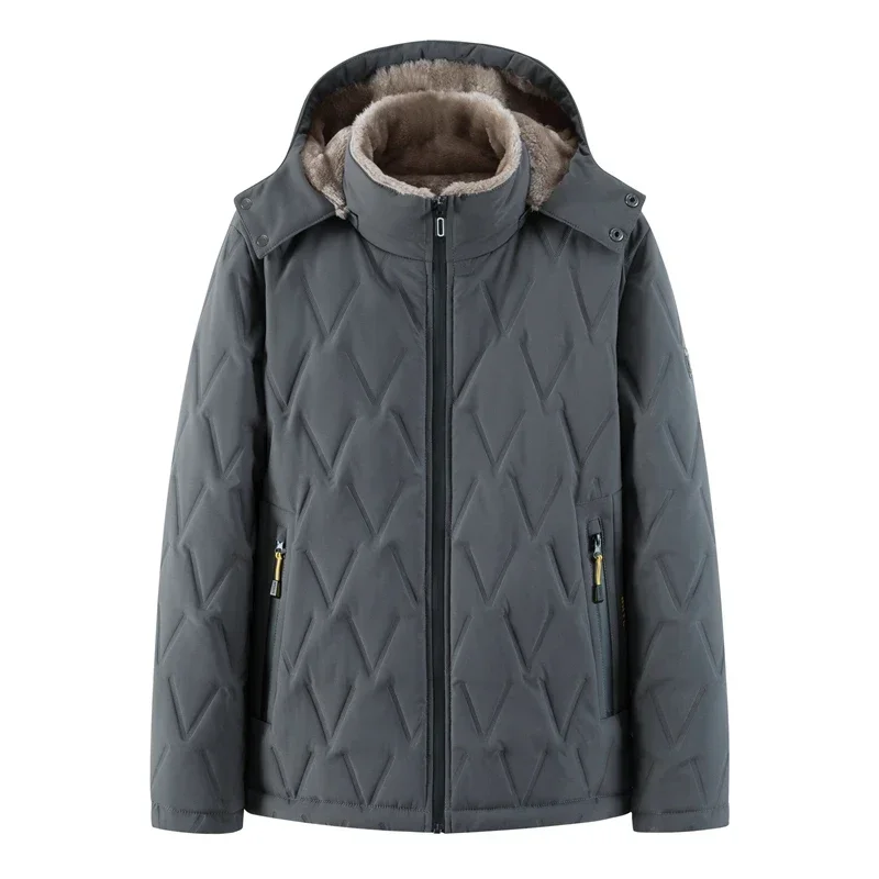 M-8XL Herren Herbst und Winter plus Plüsch dicker warmer Baumwollmantel, Baumwolljacke, Brotjacke, Herren-Baumwollmanteljacke