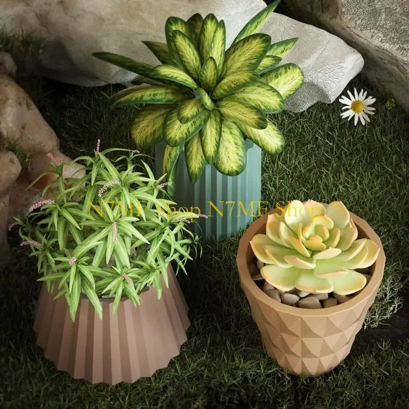 

N7MF Versatile Silicone Vase Molds Delciate Planter Silicone Mold for Crafting Beautiful Garden Decoration