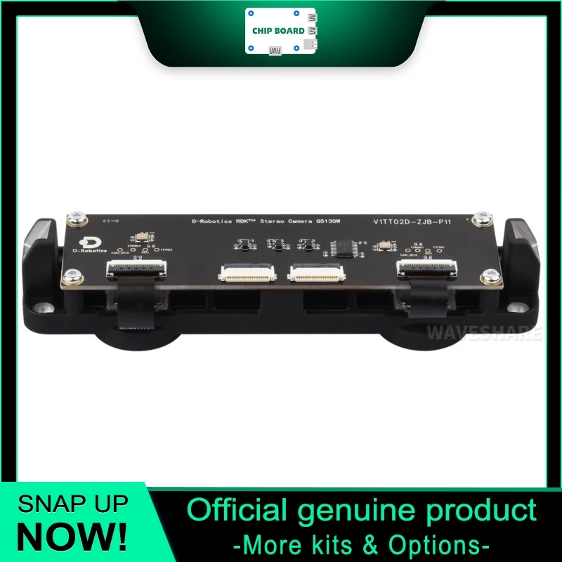 Waveshare SC132GS Binocular Stereo Camera Module featuring global shutter,  dual 1.3MP cameras, suitable for RDK X5.