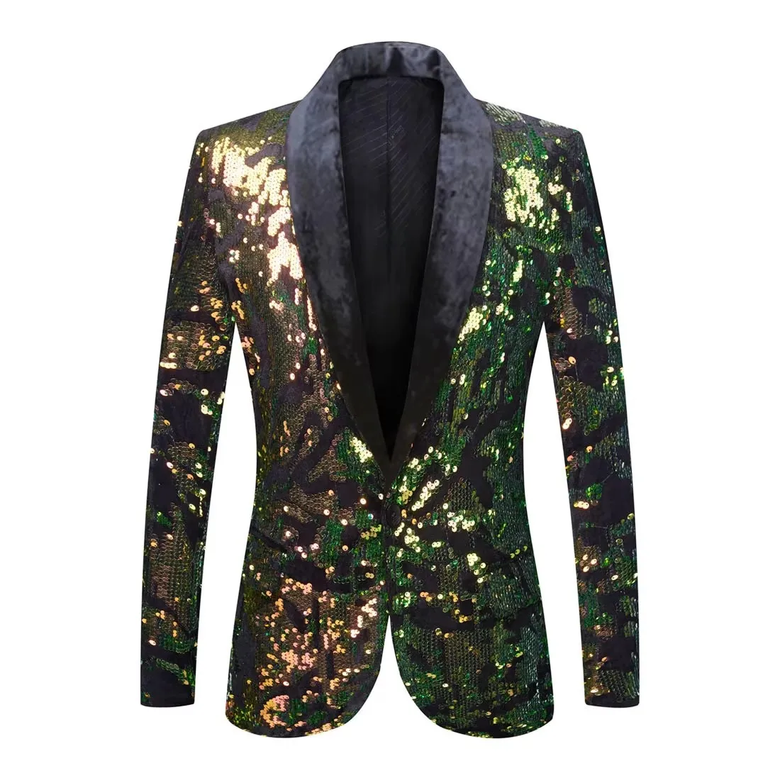 Jackets Groom Wedding Banquet Blazer Tuxedo Men's Shiny Sequins Velvet Slim Suit Stylish Bar Male Singer Host Stage Coat Costume