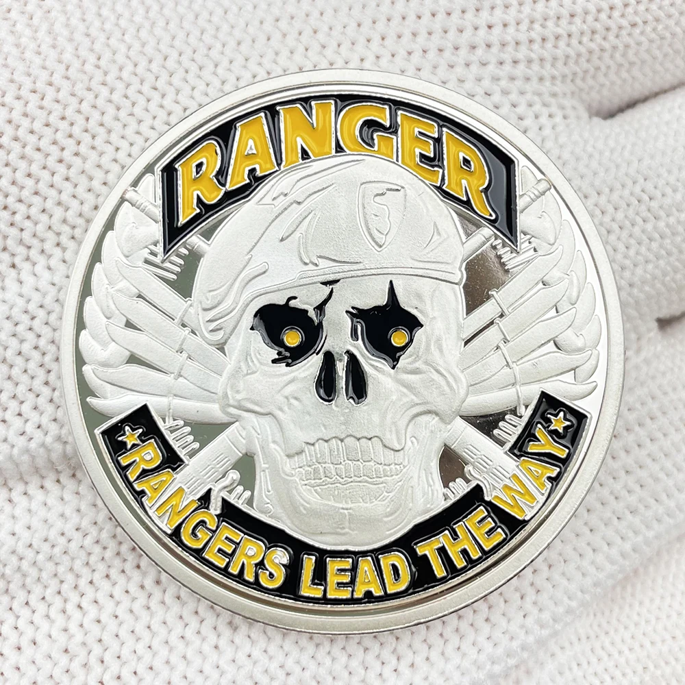 

1775 The American Revolutionary War Silver Coin Rangers Lead The Way Coins Collectibles US Range Military Souvenir Emblem