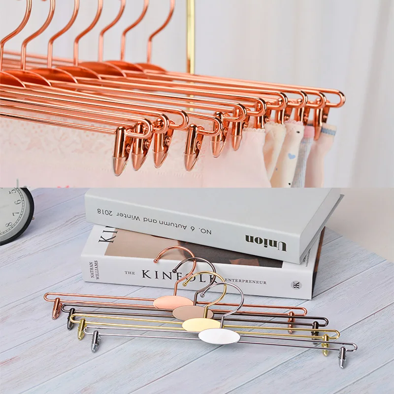 

10PCS Metal Ladies Underwear Bra Holder Rack Children Clothes Hangers Hook with Non Slip Clips for Lingerie Shop Display