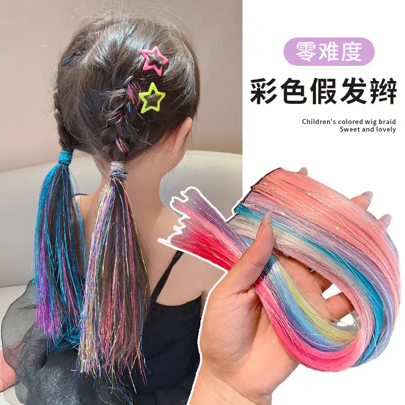 

Kids' Colorful Braided Hair Ties with Dreadlocks Cute Hair Accessories for Girls Ribbon Hair Extensions