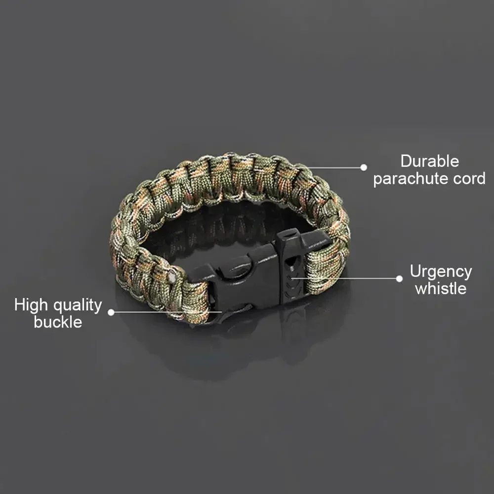 Braided Bracelet Men Women Paracord Outdoor Survival Bracelet Multifunction Camping Rescue Emergency Rope Bangles Compass image 5