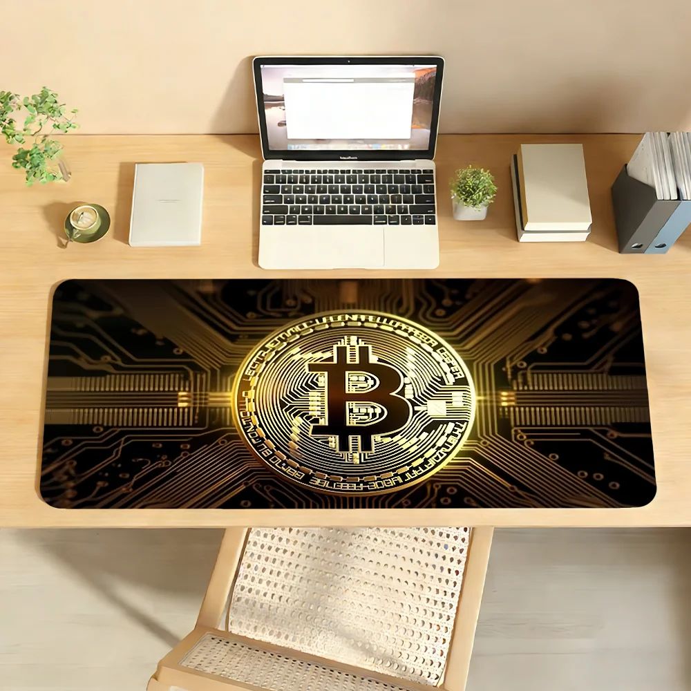 B-BitcoinS Mouse Pad Non-slip Locking Edge DeskMat PC Laptop Accessories Rubber Office Keyboard Large Game XXL Carpet