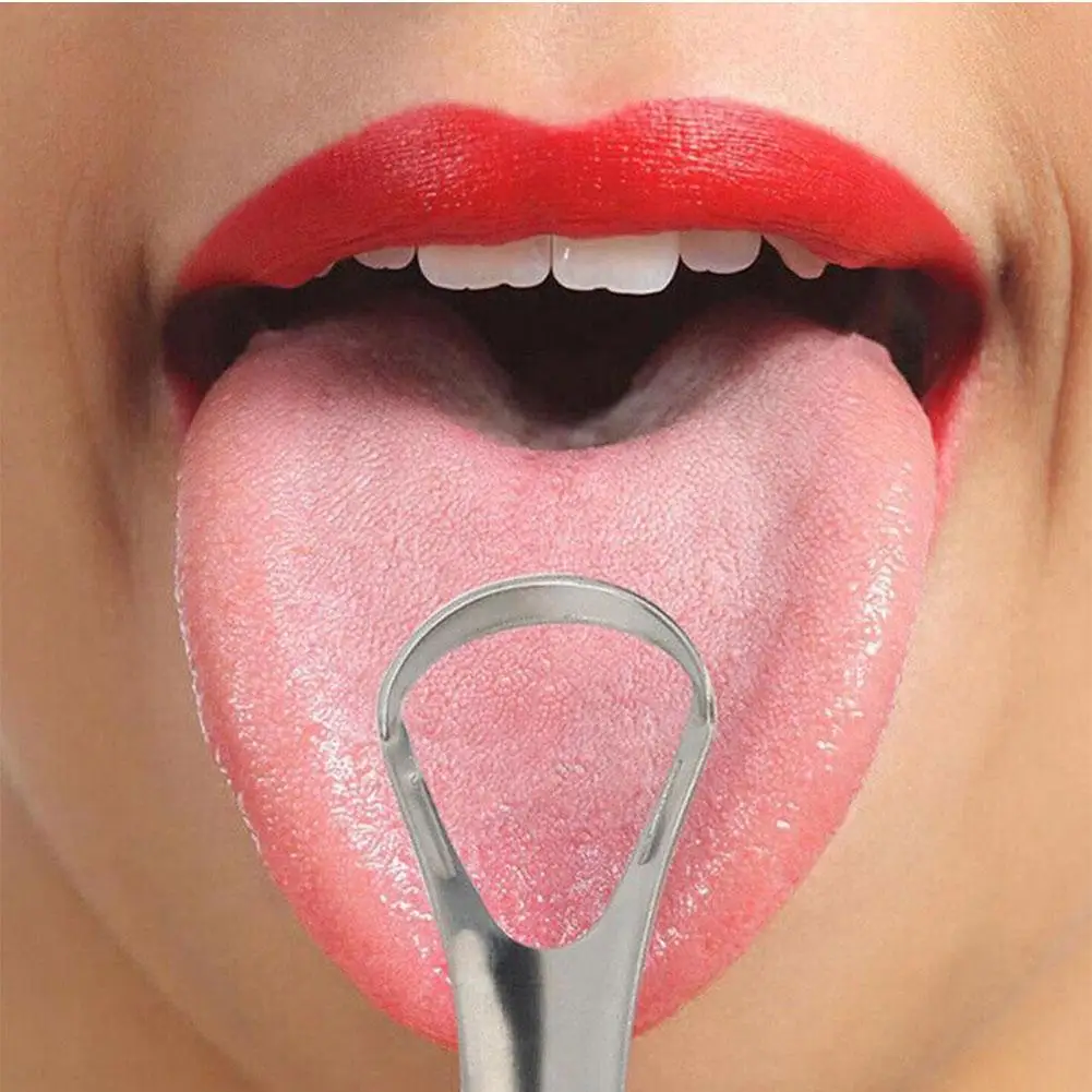 1Pc Stainless Steel Tongue Scraper Tongue Coating Cleaner TongueCoating Brush Cleaning Tongue Coating Removing Bad Breath