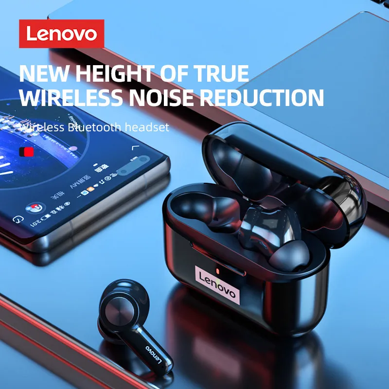 Original Lenovo LP70 Bluetooth 5.2 Portable Earphones Lower Power Consumption Headphones 9D Strong Deep Bass Music Sound Headset