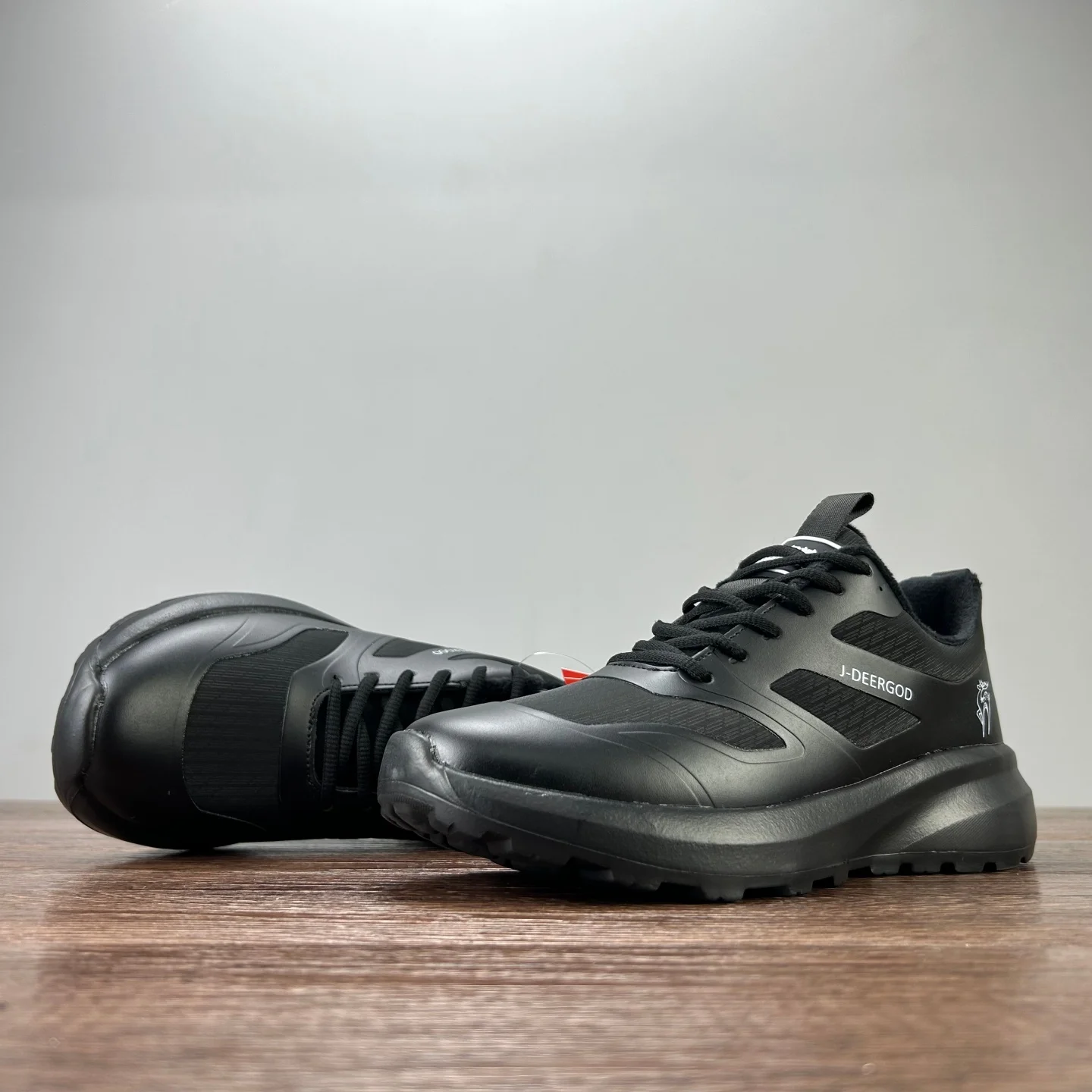 Men's Fleece Lined Running Shoes Ultra Light Shock Absorption Marathon Slow Run Sports Shoes Breathable Mesh Double Layer