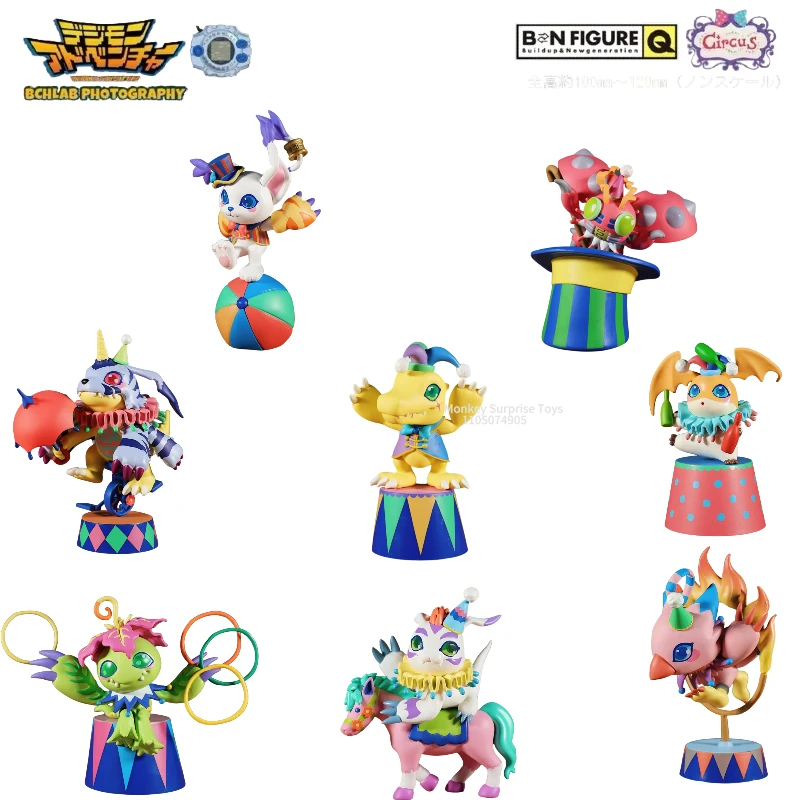 Bandai digimon aventura circo série surpresa caixa cega anime figura modelo estatueta ornamentos de mesa bonecas brinquedo presente na moda