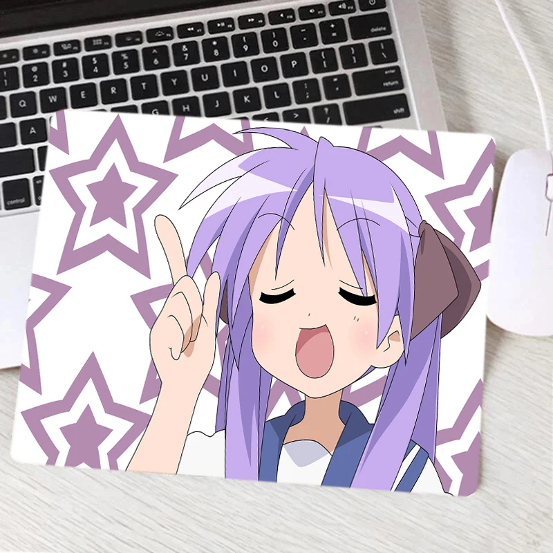 Lucky Star Mousepad Anime Small Rubber Desk Mat for Laptop Tablet PC Computer Component Cute Carpet Kawaii Rug Purple Table Mats