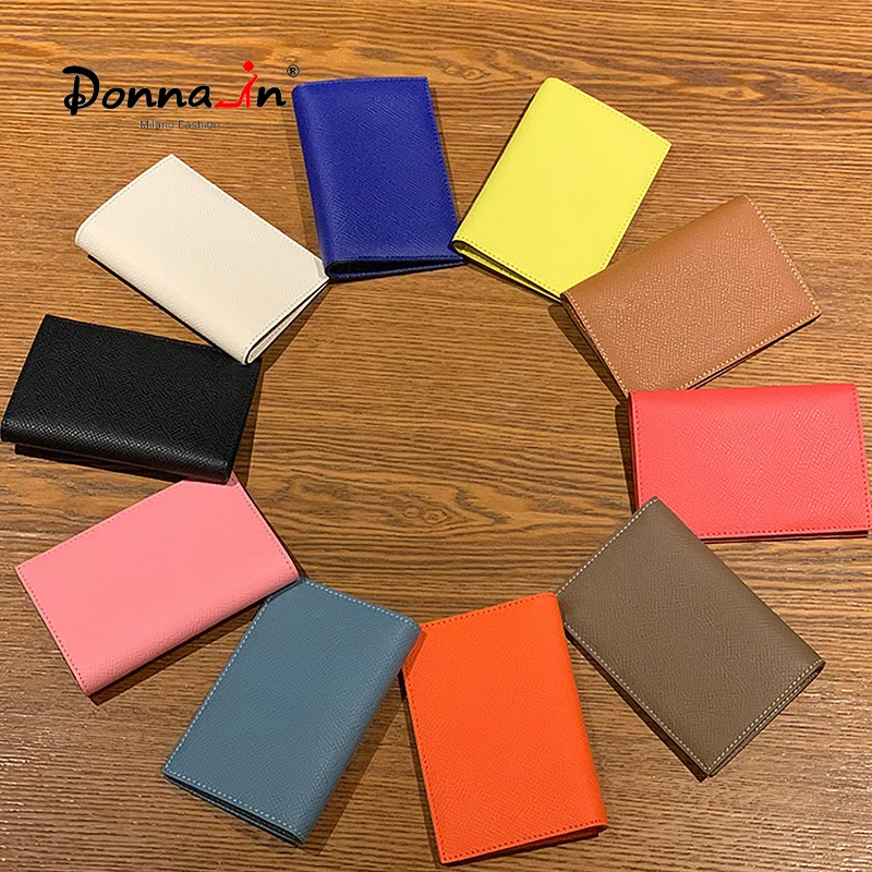 

Donna-in Genuine Leather Bank Credit Card Holder for Woman Men Leather High Quality Tarjetero Hombre Protective Card