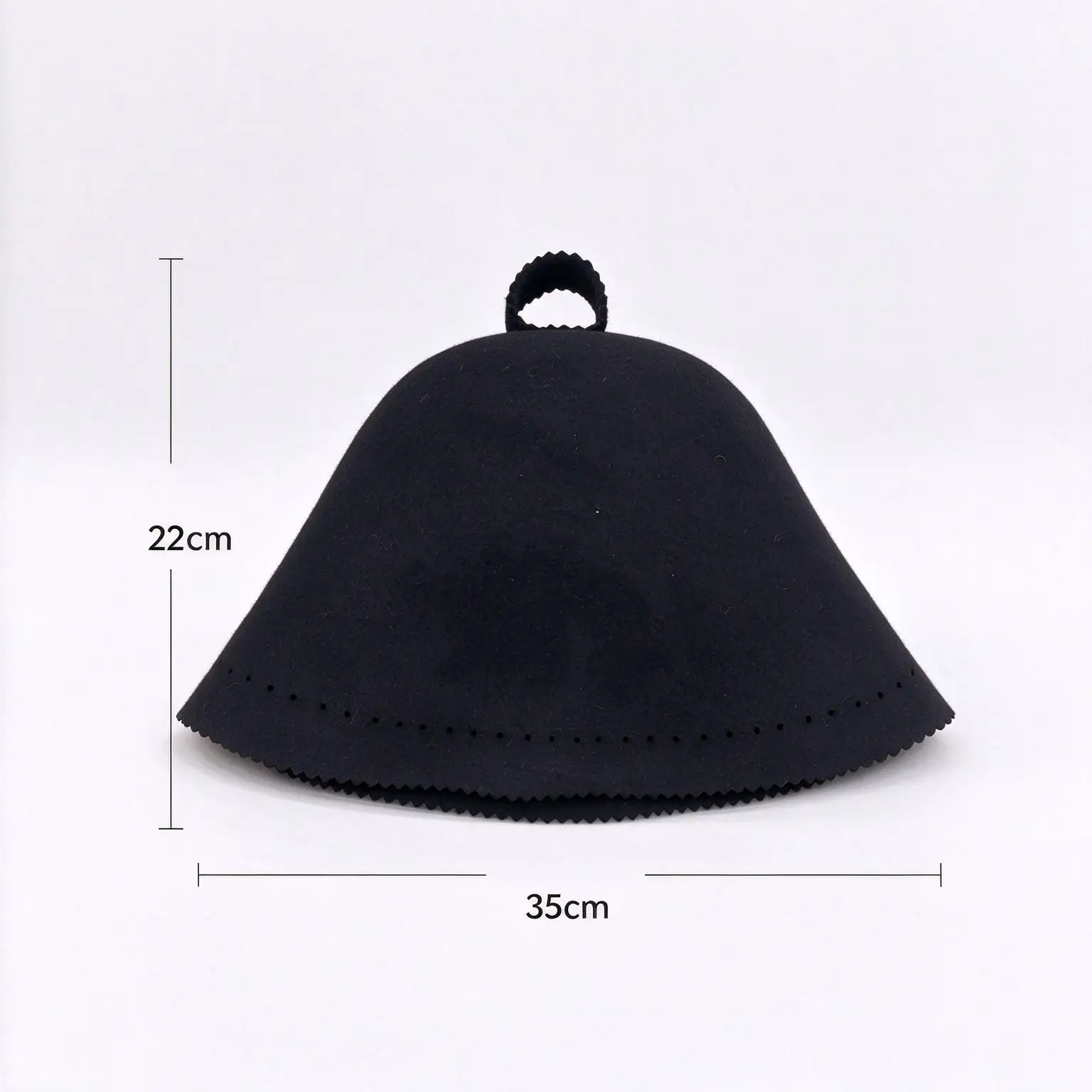 S Size 100% Merino Wool Felt Sauna Hat Black, Anti-overheating Breathable Anti-Scald Sauna Head Cover for Sauna Banya Spa
