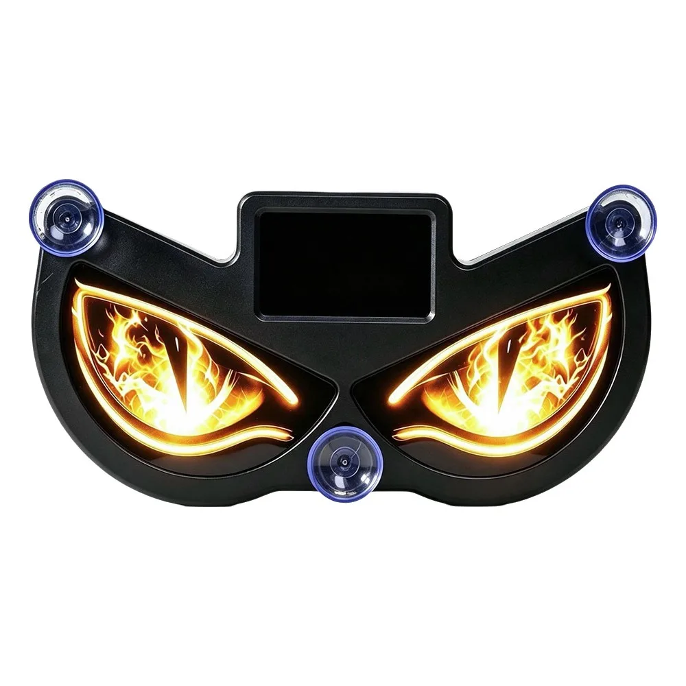 Wireless Solar LED Car Light Suction Cup Vibration Lights on Car Warning Light Dynamic Display Devil Eyes Car Lights