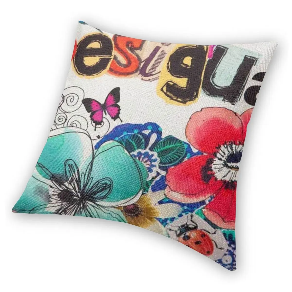 Desigual Custom Pillowcase Polyester Linen Printed Zip Decor Throw Pillow Case Home Cushion Cover