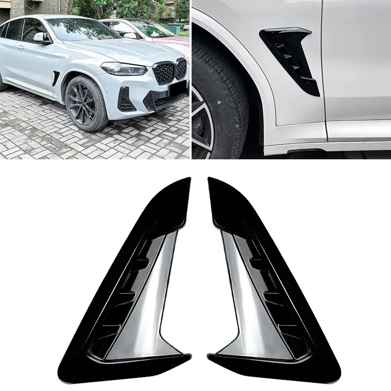 

Carbon Fiber Car Shark Gills Fender Side Air Flow Outlet Vent Decoration Sticker Trim Cover For BMW X3 X4 G01 G02 M Sport 2018+