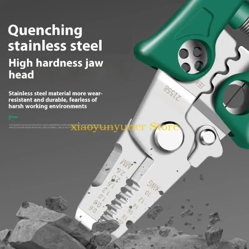 P9JB Stainless Steel Wire Stripper 16 in 1 Multitool Voltages Testing Crimping Cutting for Circuit Maintenance