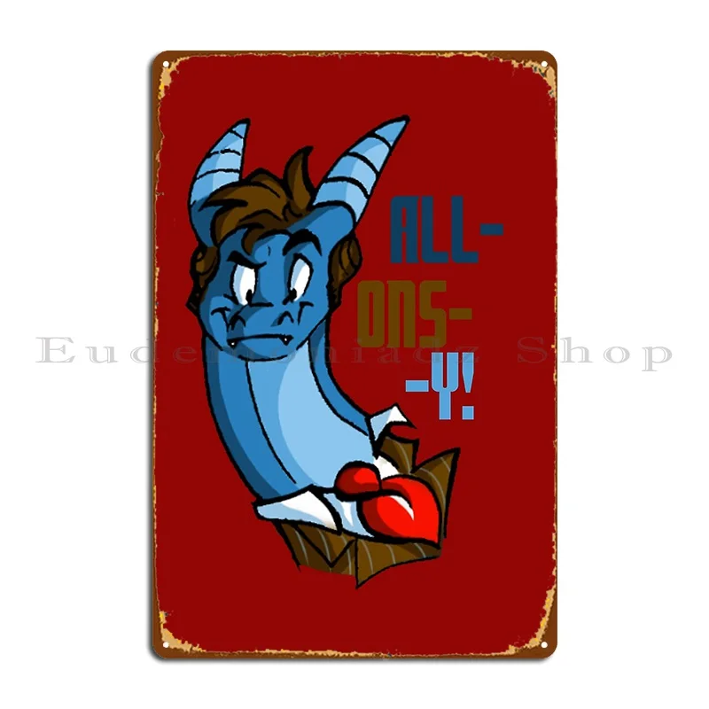 Tenth Doctor Dragon Front View Allons Y Metal Sign Wall Decor Designs Cinema Bar Garage Tin Sign Poster