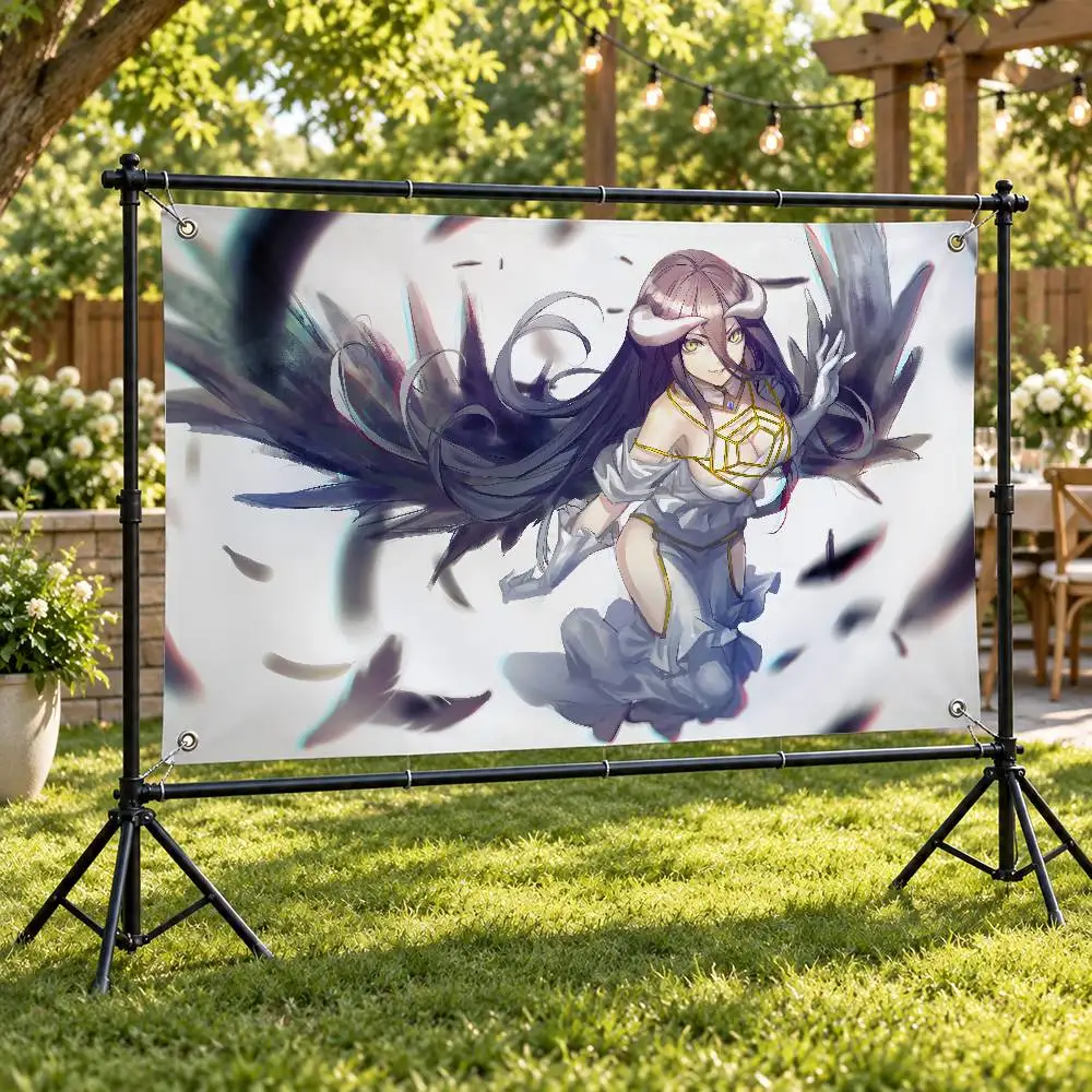 Anime O-Overlords A-Albedo Aesthetic Wall Tapestry Flag Printed Wall Hanging Living Room Party Outdoor Decor