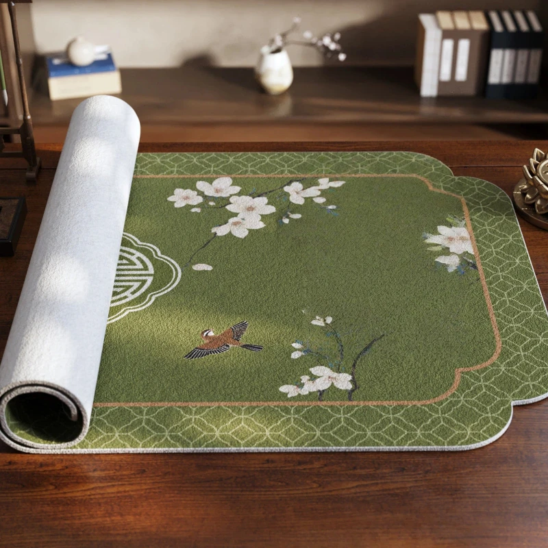 New Chinese Zen Style Calligraphy Felt Mat Study Room Calligraphy Writing Desk Decor Large Chinese Art Stationery Desk Felt Pad