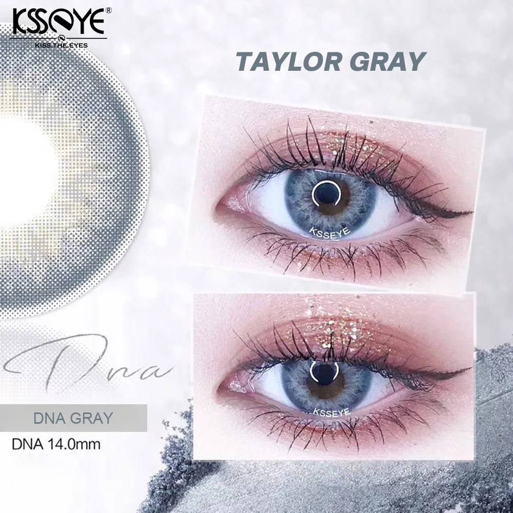 KSSEYE 1 Pair TAYLOR DNA IRIS Colored Contact Lenses For Eyes  Beautiful Pupil Gray Lens Free Shipping