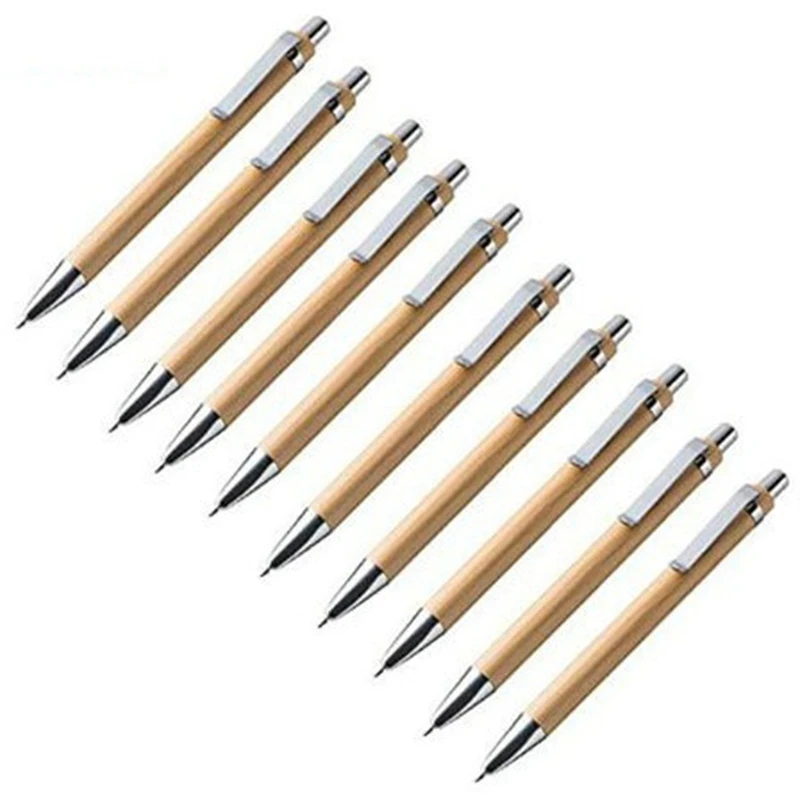 50PCS Bamboo Ballpoint Pen Office & School Supplies Pens & Writing Supplies Gifts With black or Blue Ink