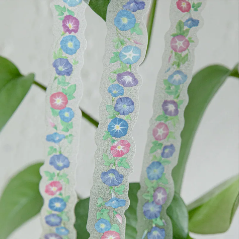 1roll/1.5*200cm Fresh Botanical Flower Sticker Pack, Multi-style Blossom Foliage Layering Material for Notebook