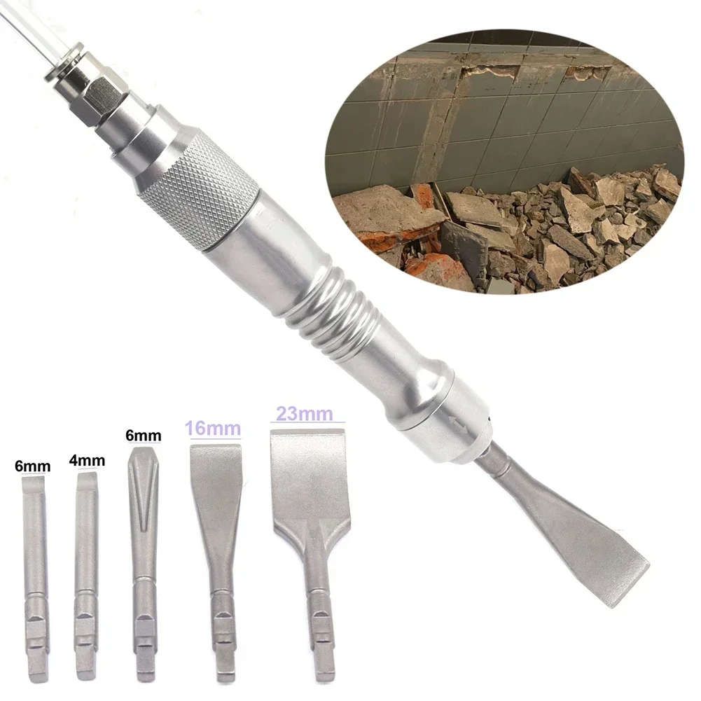 Pneumatic Scraper Set with 5 Chisels for Efficient Plaster and Gypsum Removal in Construction and Art Projects