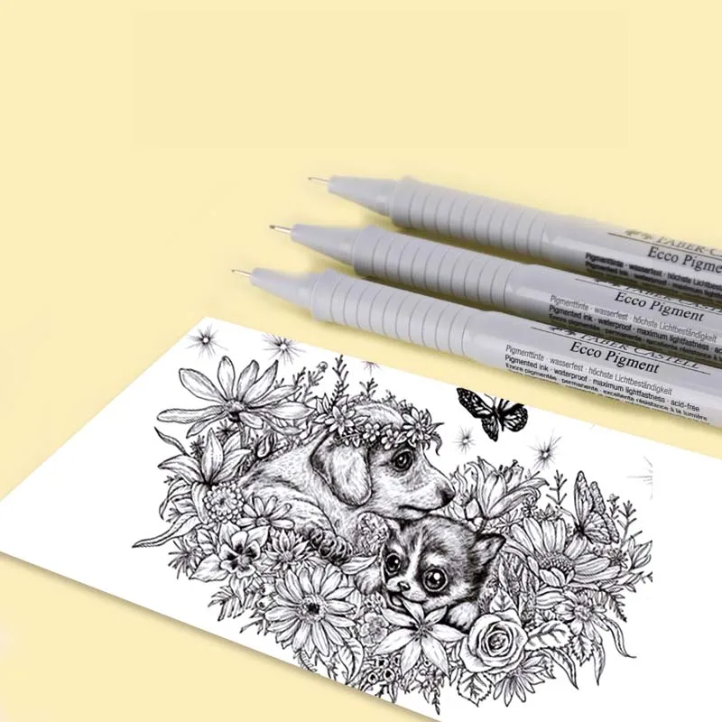 Faber Castell Needle Pen Pigment Liner Neelde Water-proof Drawing Pen Pigma Micron Marker Pen for Sketch Hook Pen Sign Pen