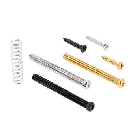 1 Set Metal Humbucker Pickup Screws with Springs Ring Surround Mounting For Electric Guitar Accessories Black/Silver/Gold