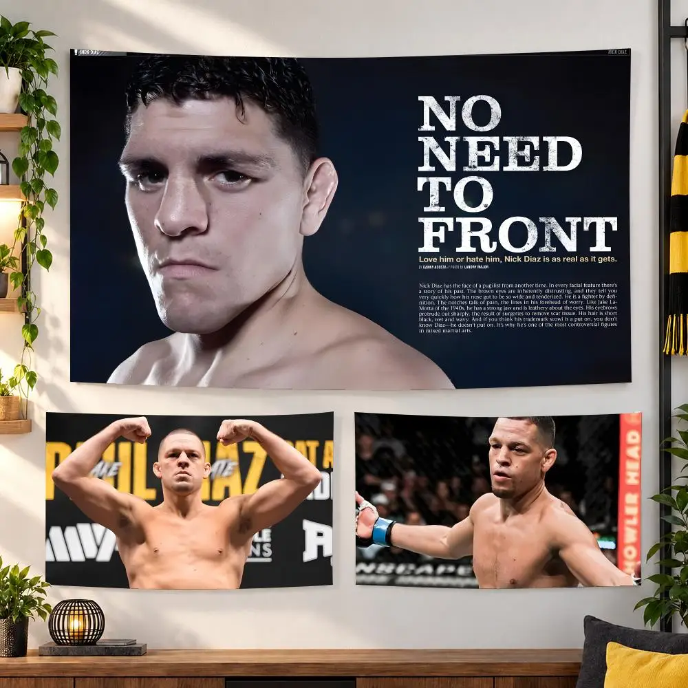 Nate Diaz Tapestry House Bedroom Living Bar Garden Microfiber Decoration Background