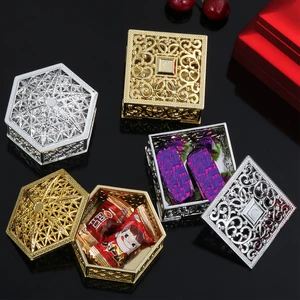 Retro -Juwelen -Geschenkbox Vintage Trinket Organizer, goldene Blatt Süßwarenschachtel, Plastik Hollow, Schmuckaufbewahrung, Hochzeitsfeier, 1PC 11 Hauptverkäufe goldener Jahrgang - №1