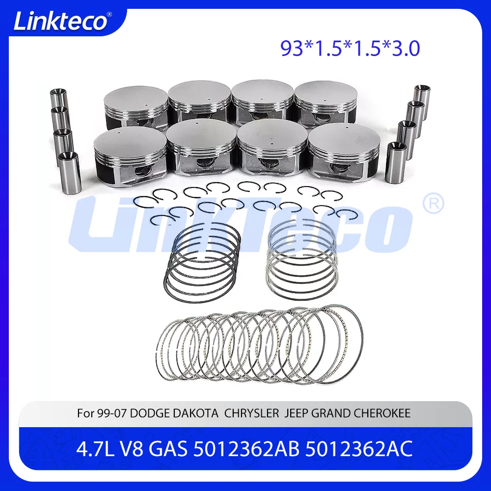 

Engine Piston Ring Set For 99-07 4.7 T L JEEP GRAND CHEROKEE DODGE RAM 1500 CHRYSLER MITSUBISHI EKG EVA 4.7L 287c SOHC 5012362AB