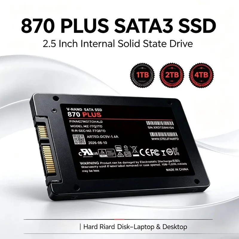 2.5 Inch Internal Solid State Drive 870 PLUS SATA3 SSD 1TB 2TB 4TB Hard Disk Solid State Drive for Laptop Desktop